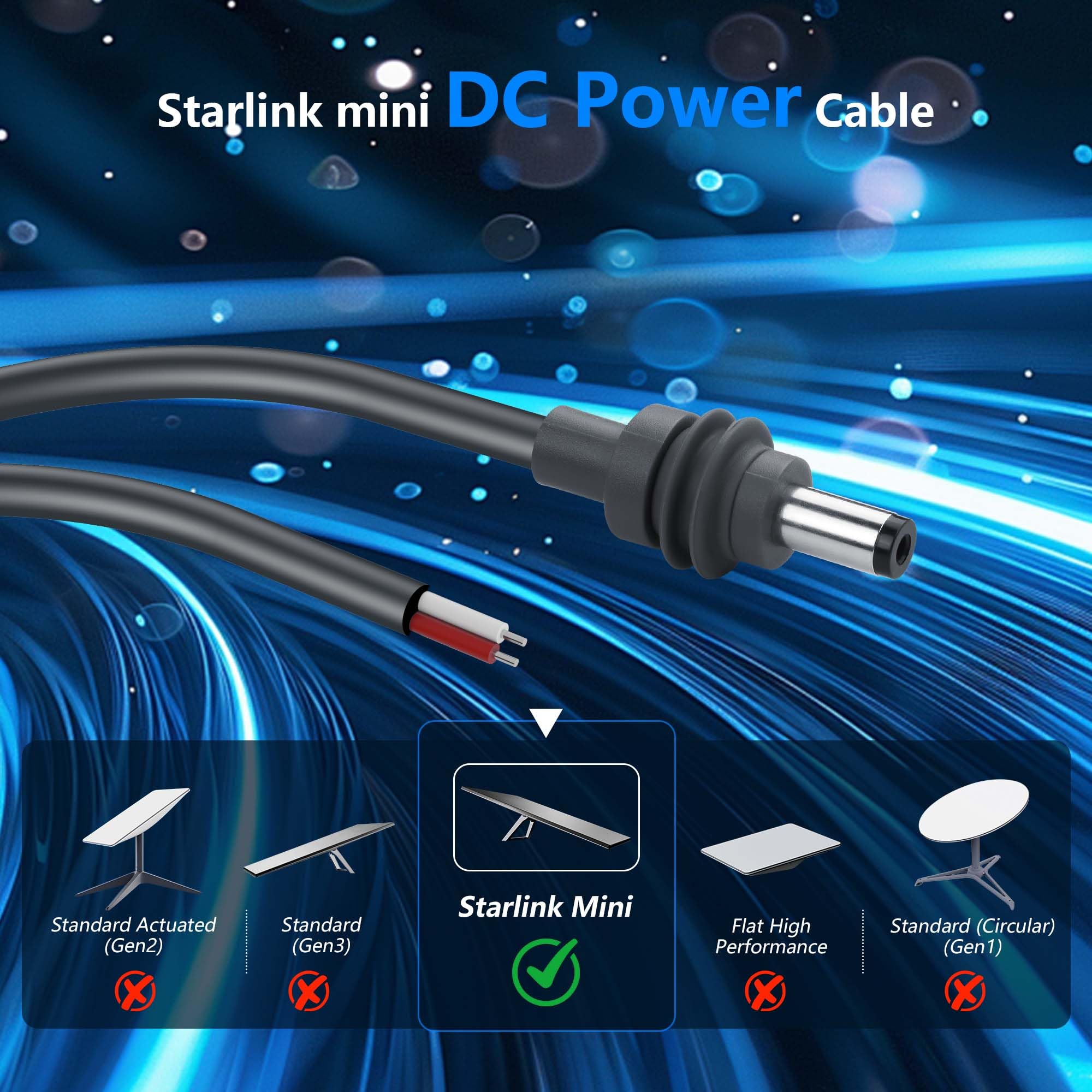 Amazon.com: GINTOOYUN DC5521 Starlink Mini Power Pigtails Cable